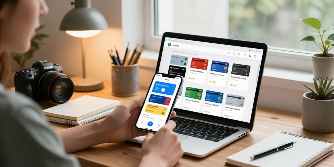 Buy ezzocard - user browsing prepaid virtual card options in a cozy home office.
