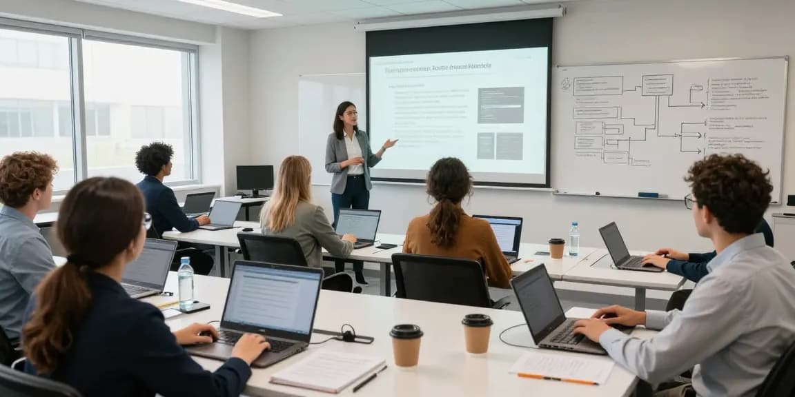 Forensic auditors engaged in professional training at aafikotacimahi.org classroom, showcasing collaboration and learning.