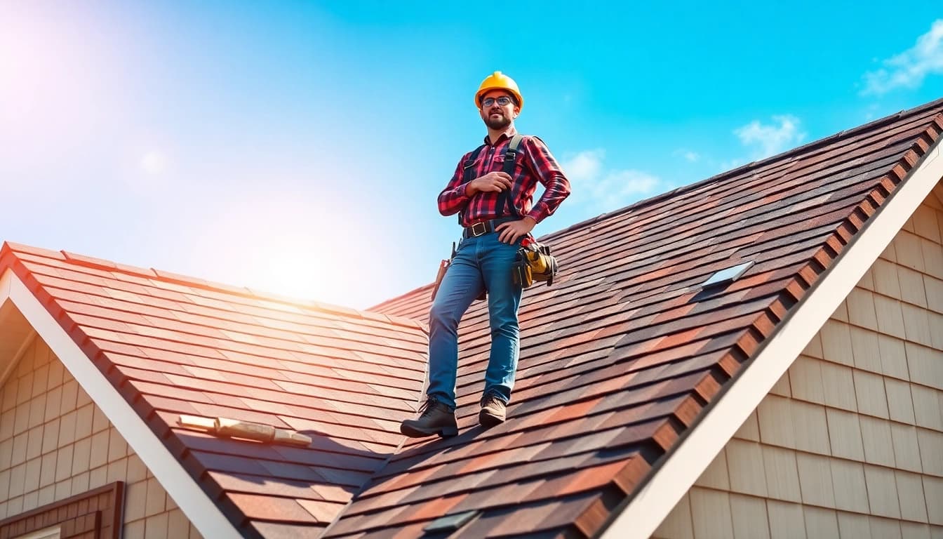 Inspecting a new roof installation in South Jersey showcasing professional workmanship.