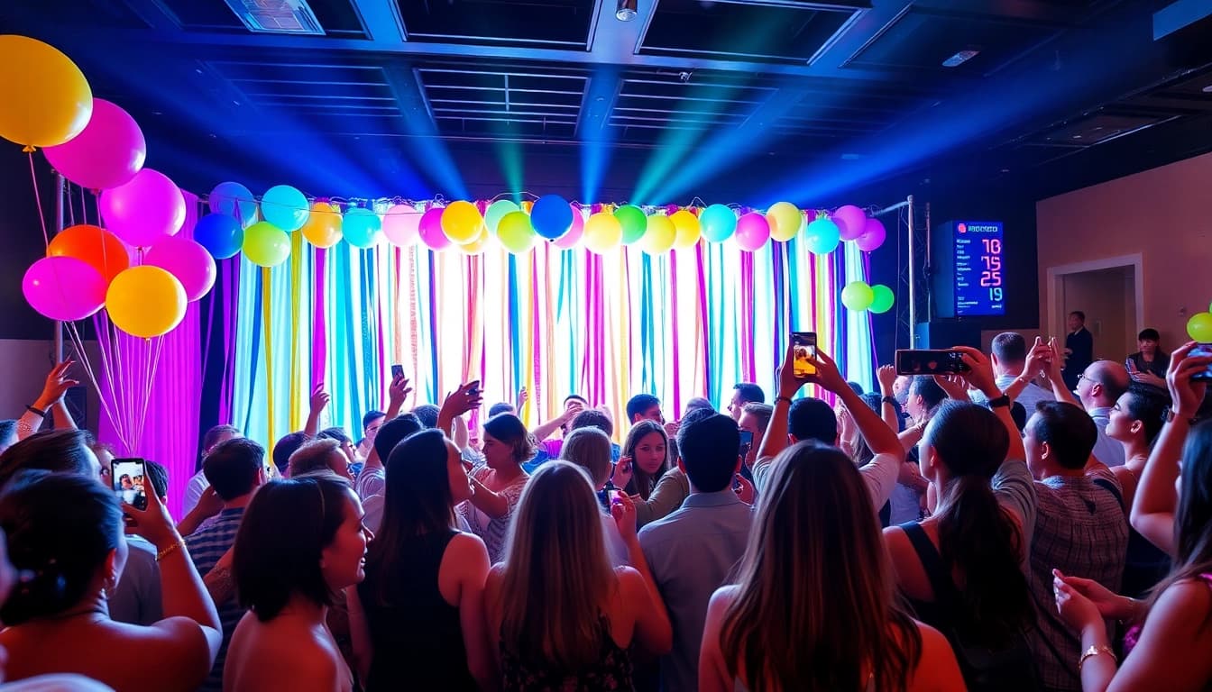 Capture the fun of photo booth rental chicago at a lively event with guests enjoying playful moments.
