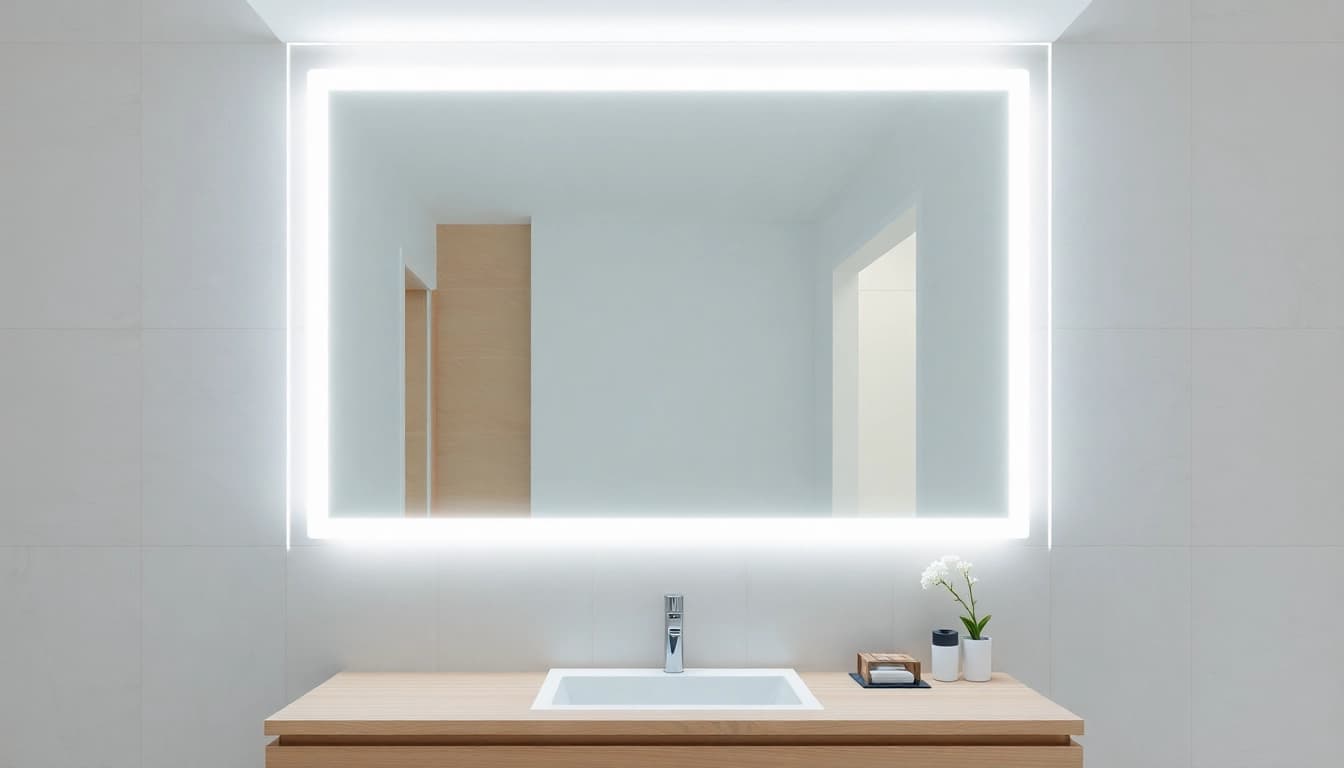 Elegant led mirror bathroom with soft illumination that enhances the space for a calming atmosphere.