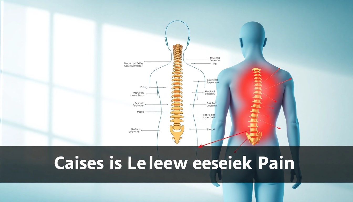Visual representation of lower back pain causes highlighting anatomical details.