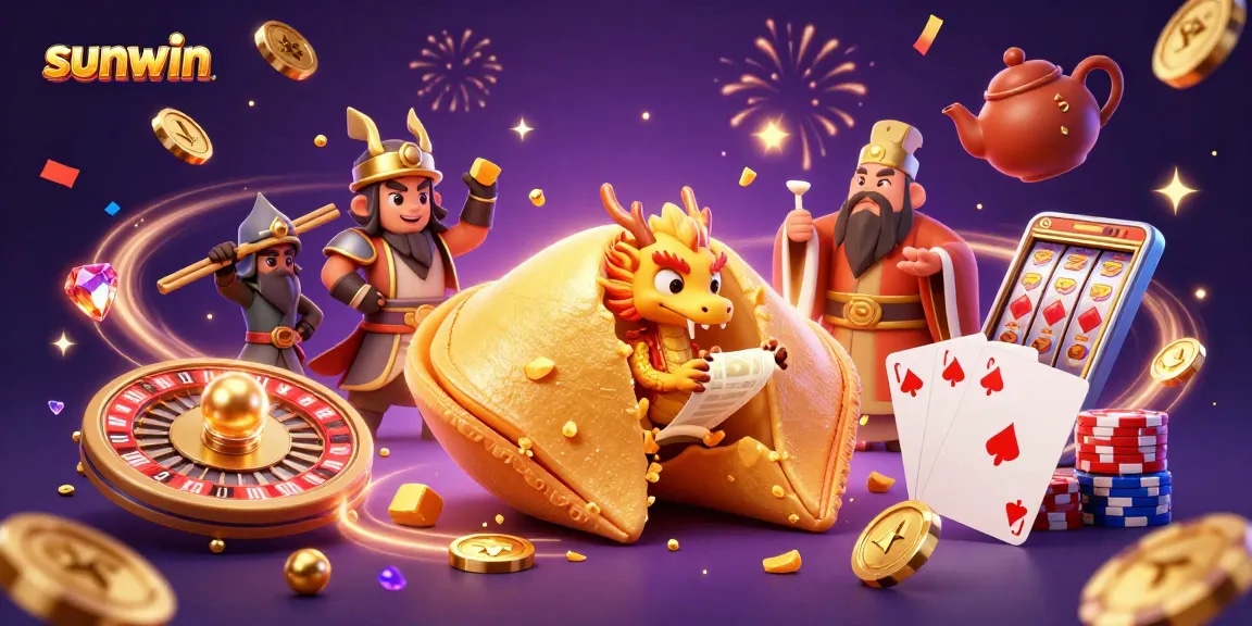 Experience exciting wins at sunwin with graphically vibrant casino elements and a captivating golden scene