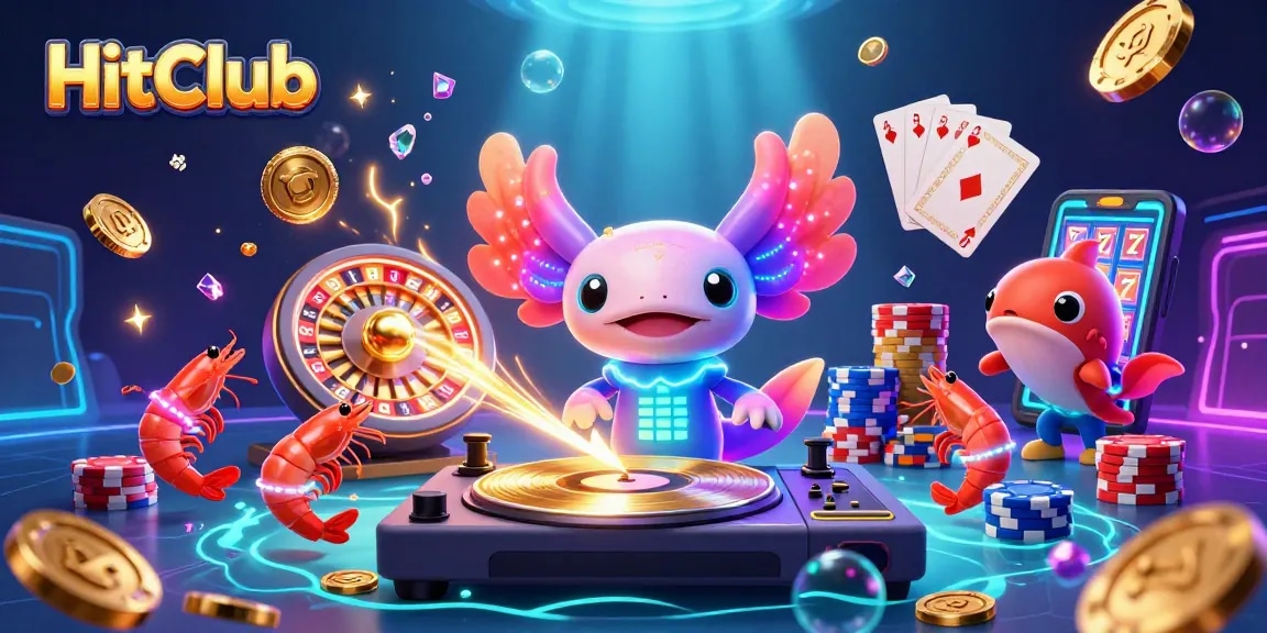 Engage at HitClub with vibrant gaming fun, featuring dynamic characters and casino elements.