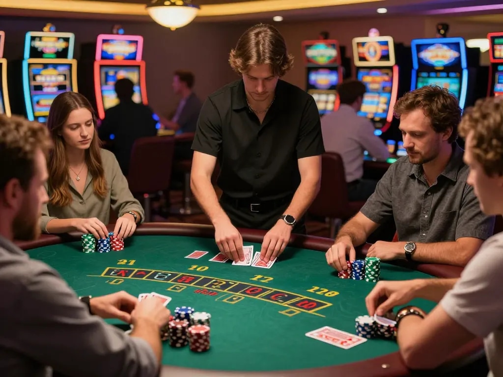 Engage in a thrilling blackjack game at a casino table while expanding your 33win strategies through practice