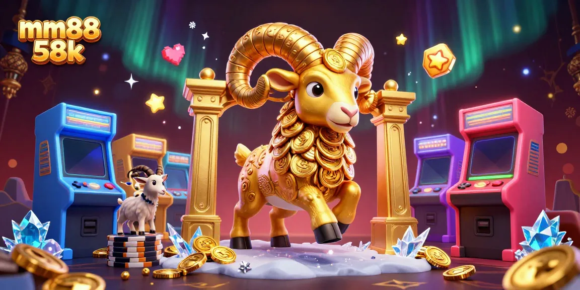 Engage with mm88 58k through vibrant 3D casino illustrations showcasing a charging golden ram.