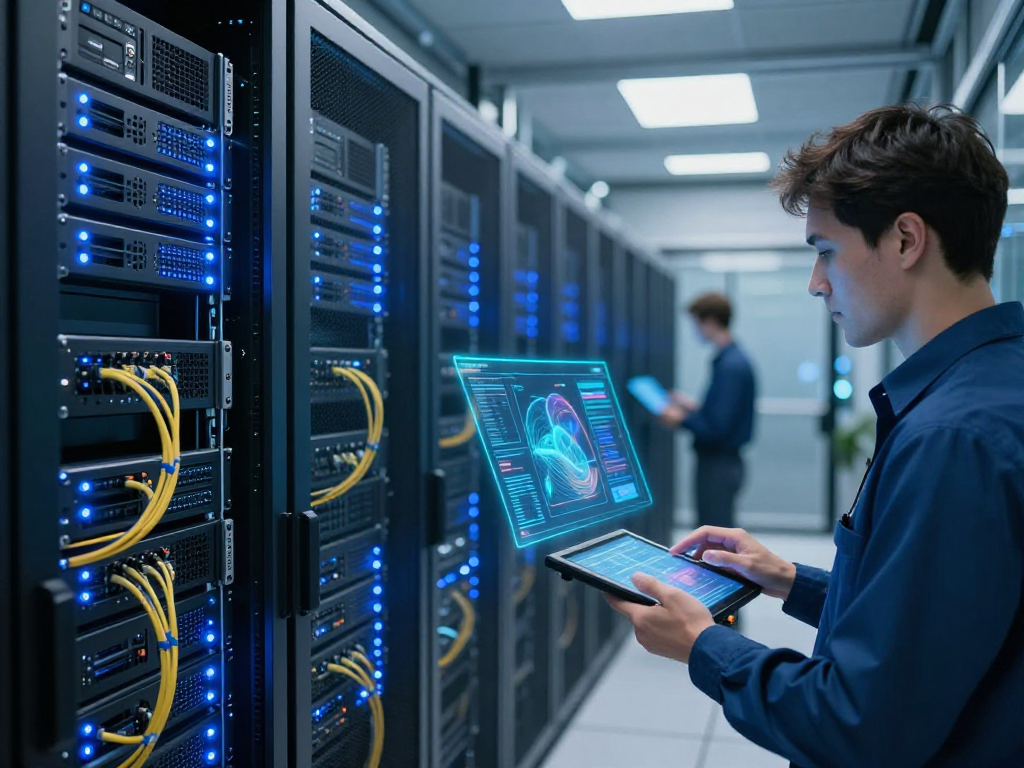 IPTV reseller management in a modern tech environment with cloud computing integration and digital platform features.