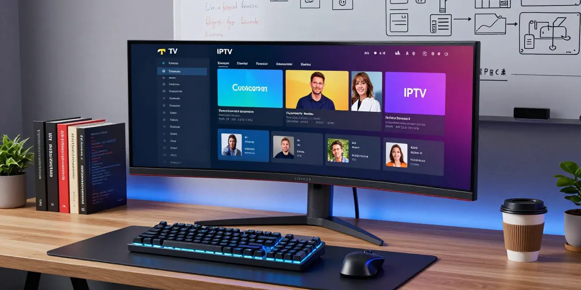 IPTV panel interface showcased in a modern developer workspace, featuring advanced analytics and seamless connectivity.