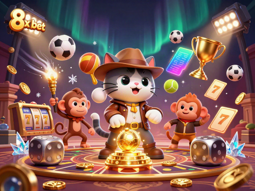 Engage with the 8x bet adventure as the explorer cat and monkey discover casino riches.