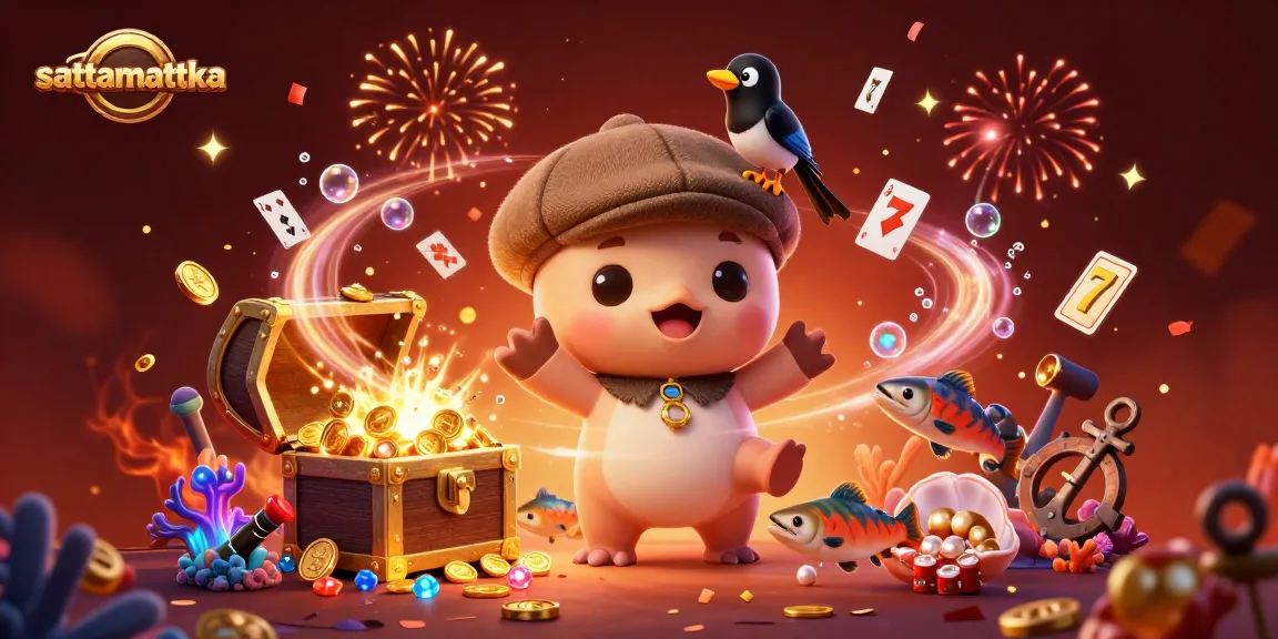 Engage in exciting sattamattka gameplay with a whimsical scene featuring baby Nessie and a magpie, surrounded by vibrant casino elements.