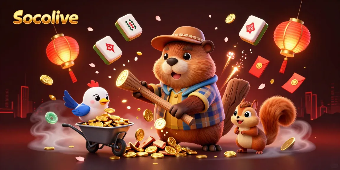 Watch socolive's unique content unfold with gold coins raining from a beaver's tree chopping action.